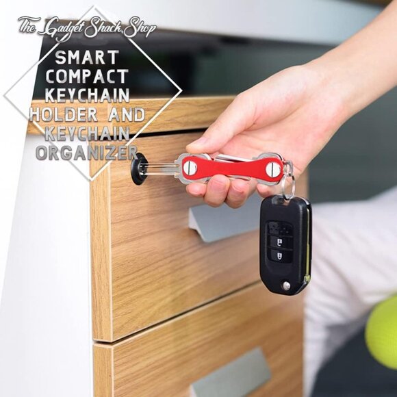 🆕 Men Red Smart Compact Keychain Holder Organizer Ensuring Silent Experience - Picture 2 of 7